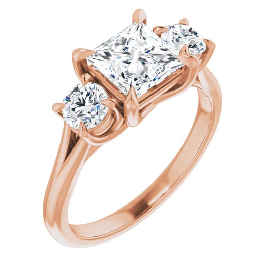 Princess Rose Gold Accent Engagement Ring