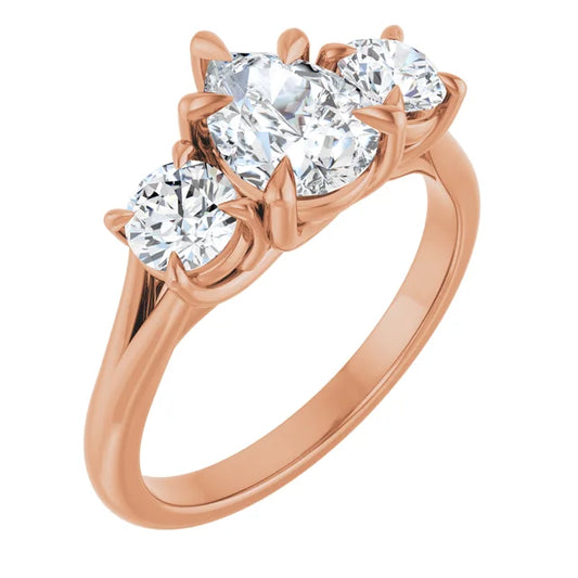 Pear Rose Gold Accent Engagement Ring