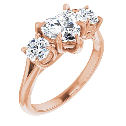Heart Rose Gold Accent Engagement Ring