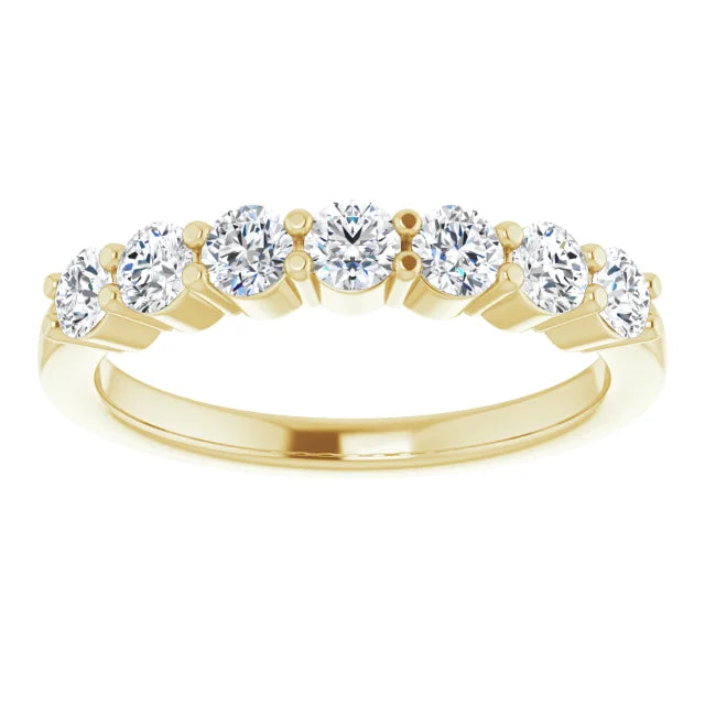 Seven Stone Round Brilliant Lab Diamond Anniversary Band