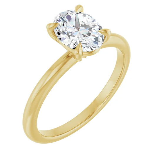 Oval Yellow Gold Solitaire Engagement Ring