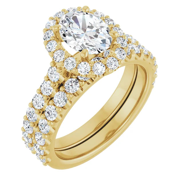 Oval Halo Yellow Gold Style Engagement Ring