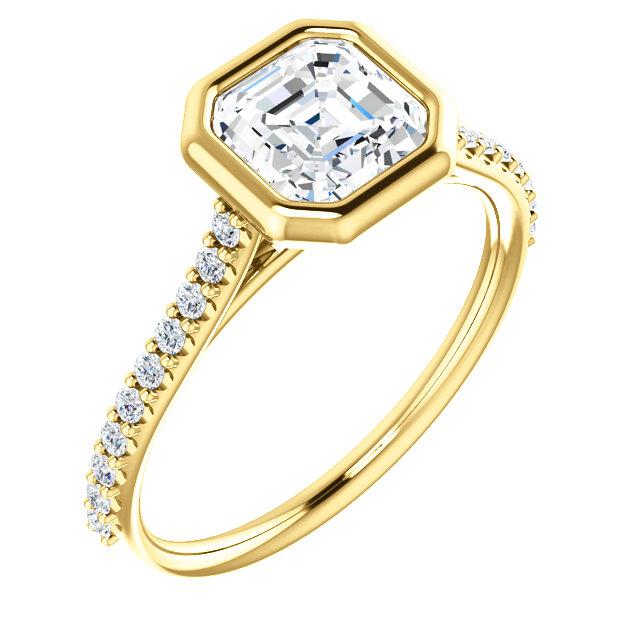 Assher Bezel Style Engagement Ring - I Heart Moissanites