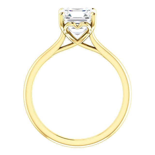 Four Claw Assher Solitare Engagement Ring - I Heart Moissanites