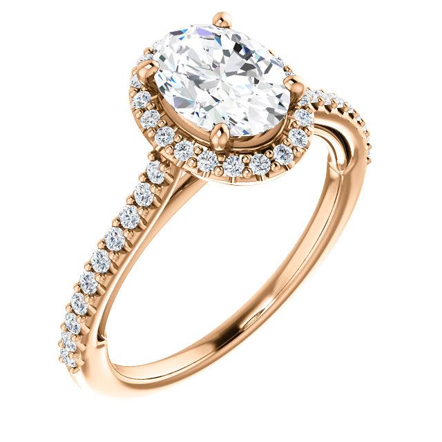 Oval Halo & Heart Style Engagement Ring - I Heart Moissanites