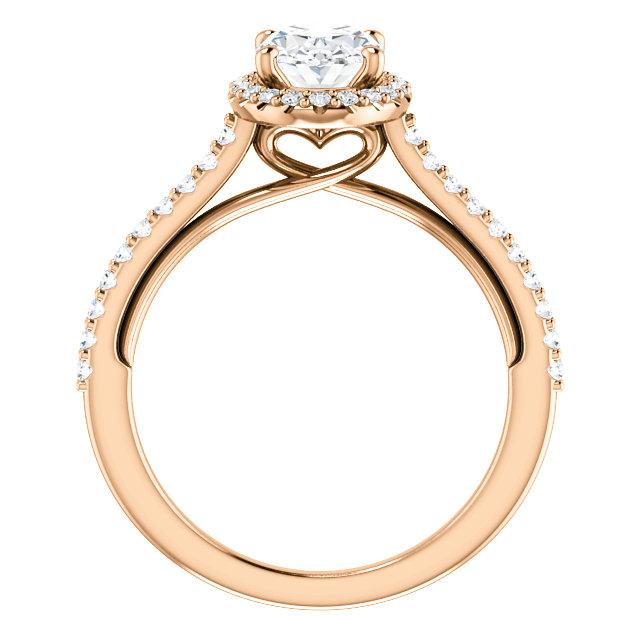 Oval Halo & Heart Style Engagement Ring - I Heart Moissanites