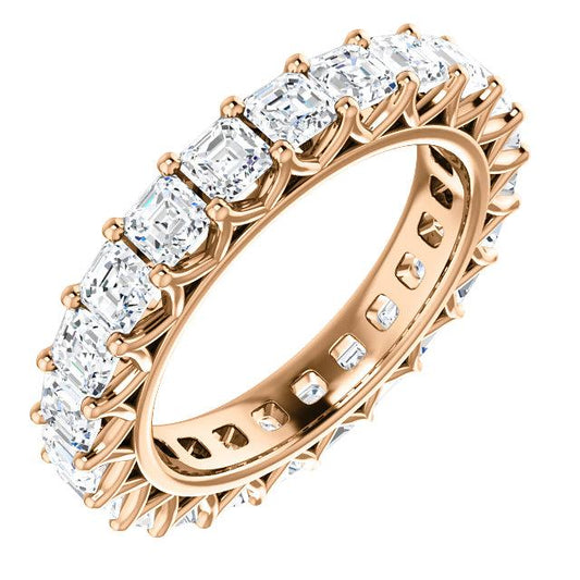 4.60ct Asscher Moissanite Eternity Band - I Heart Moissanites