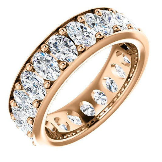 6.30ct Oval Channel Set Moissanite Eternity Band - I Heart Moissanites