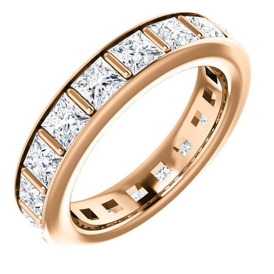 5.40ct Princess Channel Set Moissanite Eternity Band - I Heart Moissanites