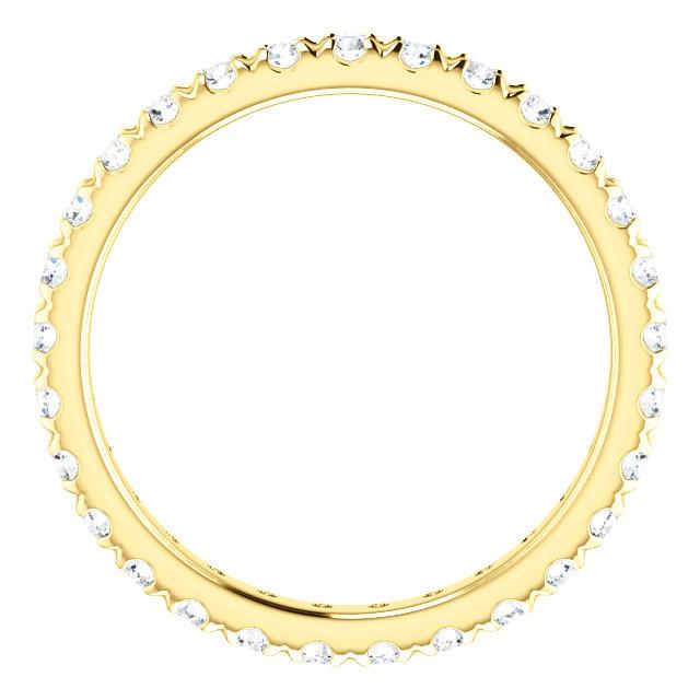 Round Brilliant French Set Moissanite Eternity Band - I Heart Moissanites