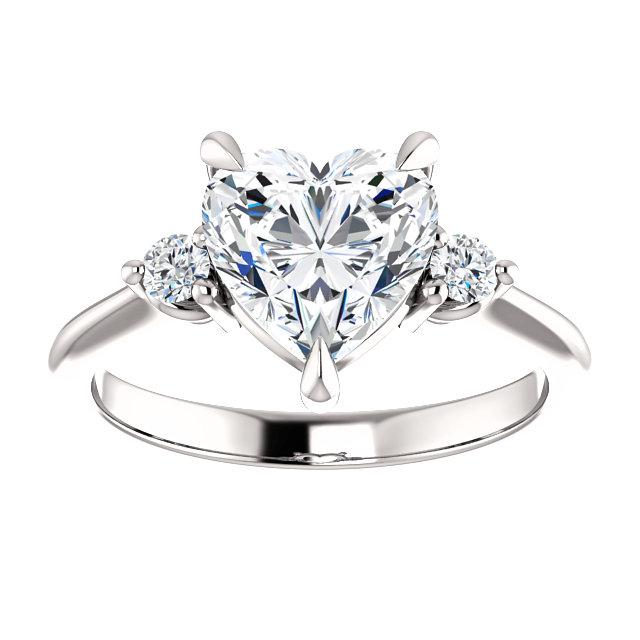 Heart Accent Engagement Ring