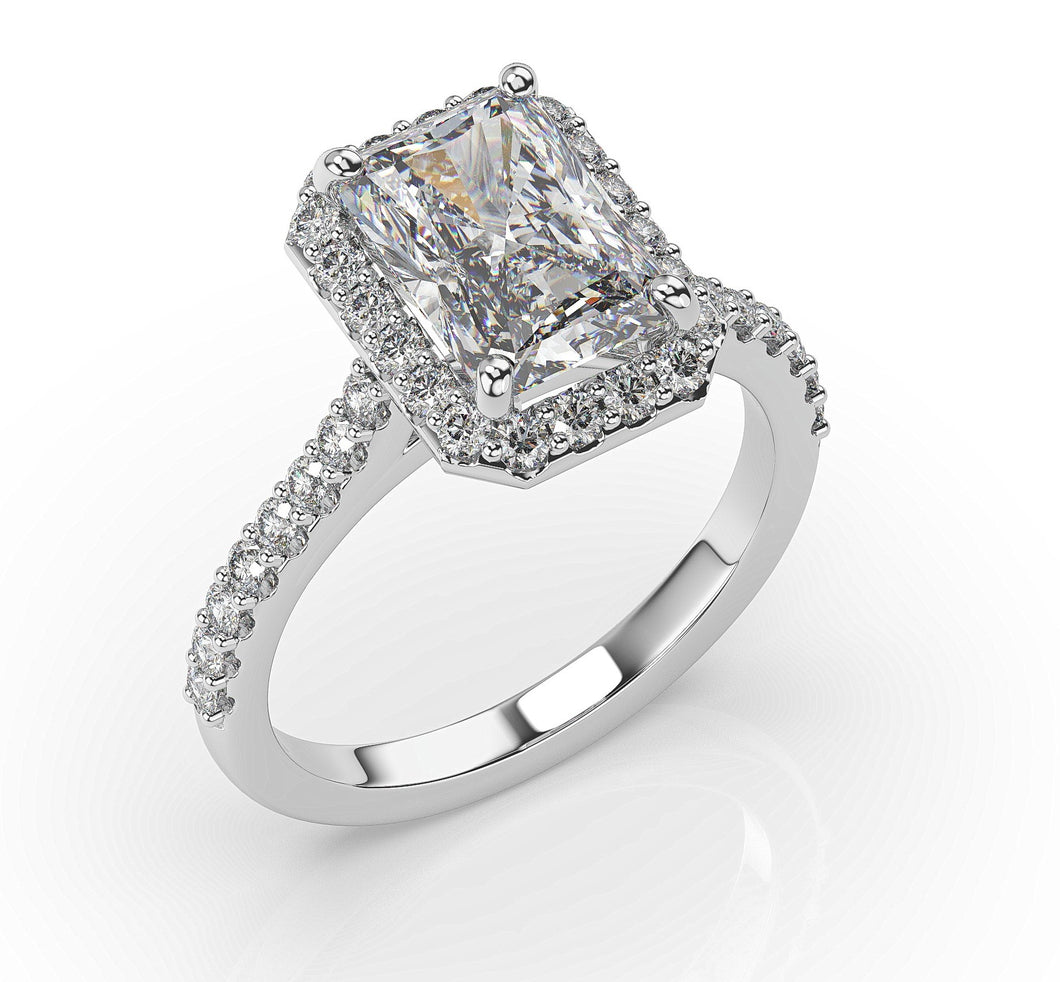 Radiant Halo Style Engagement Ring