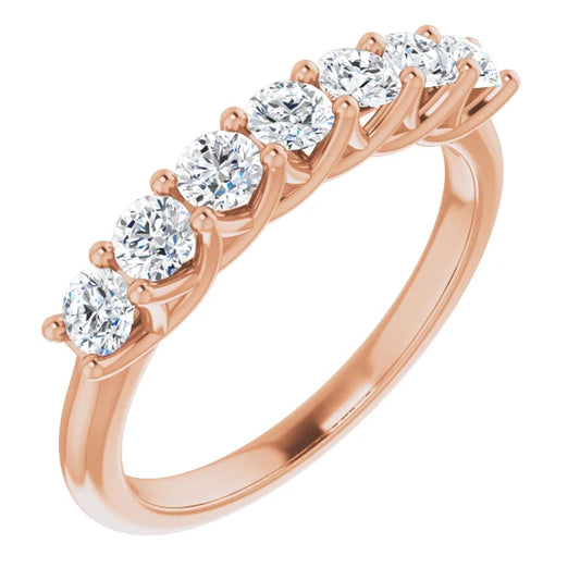 Seven Stone Round Brilliant Lab Diamond Anniversary Band