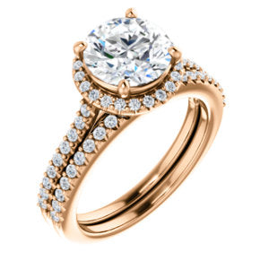 Round Halo & Heart Style Engagement Ring