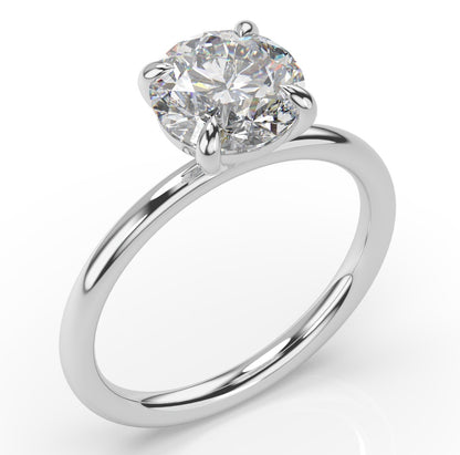 Four Claw Round Brilliant White Gold Solitaire Engagement Ring