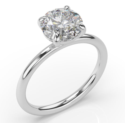 Four Claw Round Brilliant White Gold Solitaire Engagement Ring