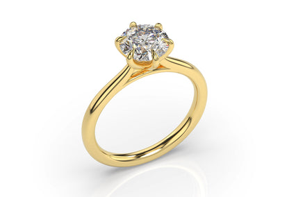 Six Claw Round Brilliant Solitaire Engagement Ring