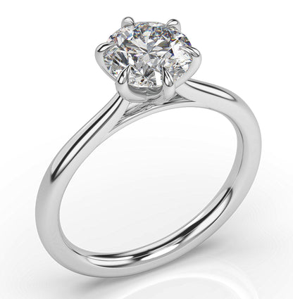 Round Brilliant White Gold Six Claw Solitaire Engagement Ring