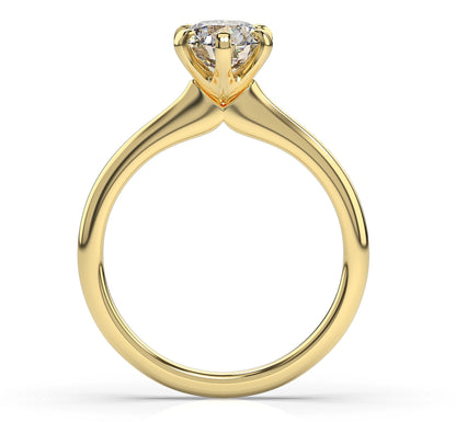 Six Claw Round Brilliant Solitaire Engagement Ring