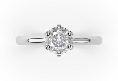 Six Claw Round Brilliant Solitaire Engagement Ring