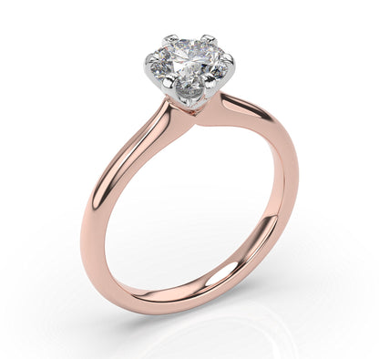 Six Claw Round Brilliant Solitaire Engagement Ring