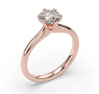 Six Claw Round Brilliant Solitaire Engagement Ring