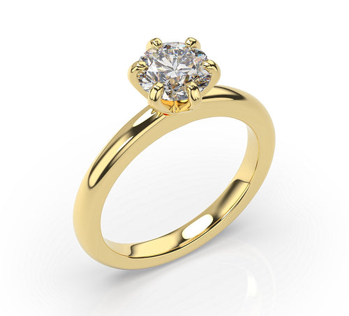 1.32ct Round Brilliant Six Claw Solitaire Lab Diamond Engagement Ring