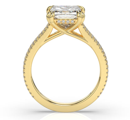 Princess Claw Double Pave With Hidden Halo Style Engagement Ring