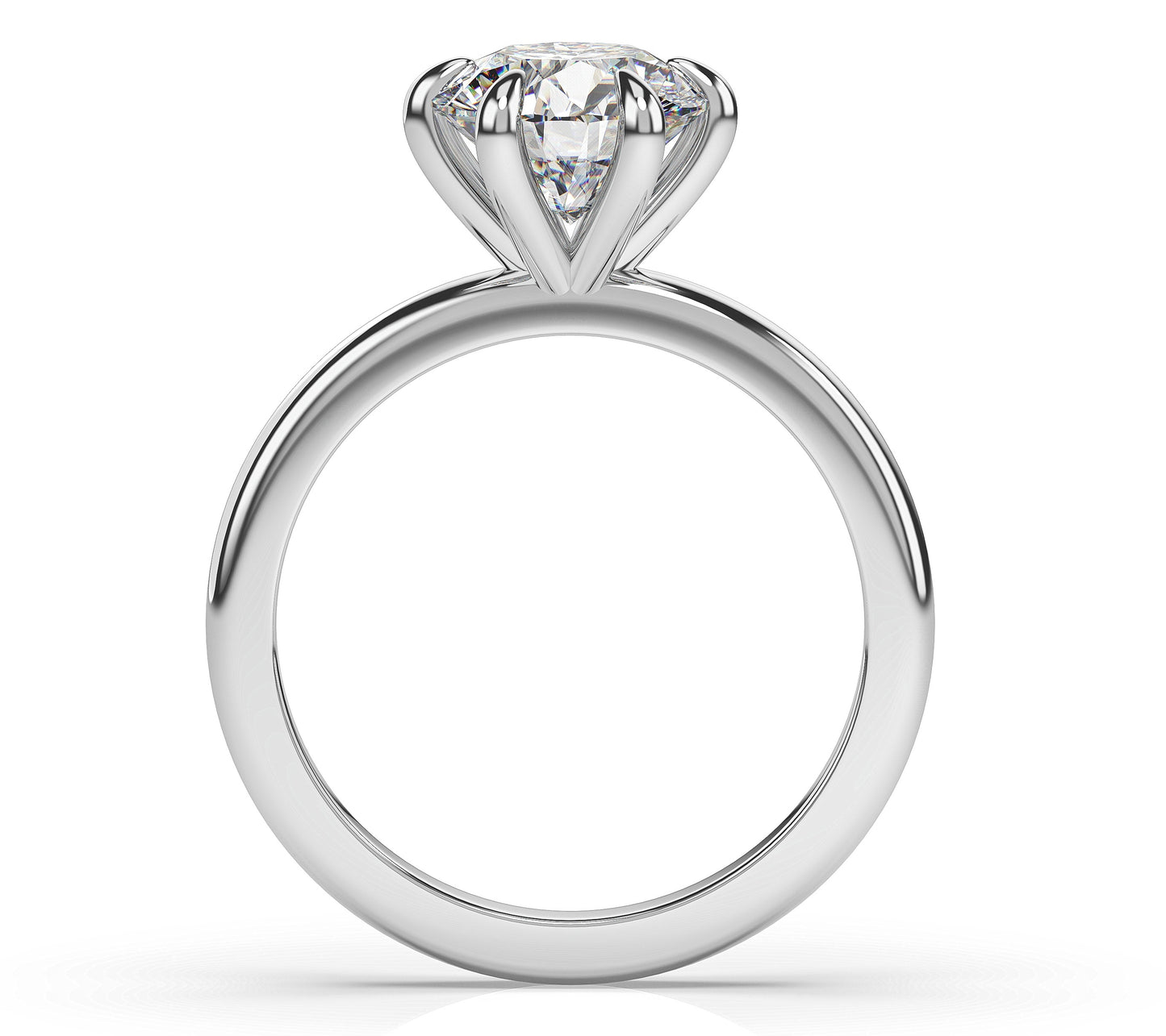 Round Brilliant Six Claw Solitaire Engagement Ring