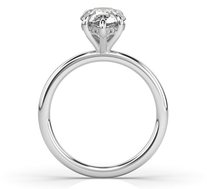 Pear Hidden Halo Solitaire Engagement Ring