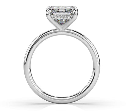 Princess Hidden Halo Solitaire Engagement Ring