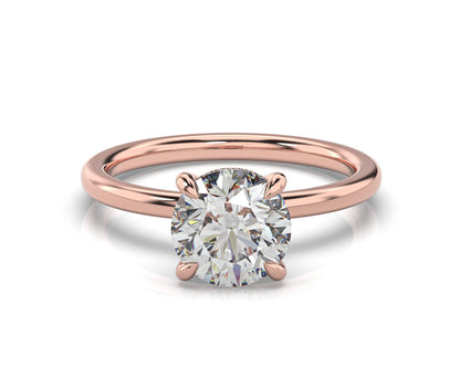 Round Brilliant Hidden Halo Solitaire Engagement Ring