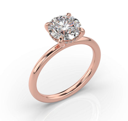 Round Brilliant Hidden Halo Solitaire Engagement Ring