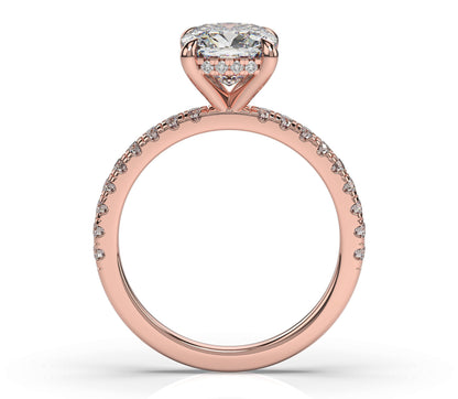 Cushion Hidden Halo Engagement Ring