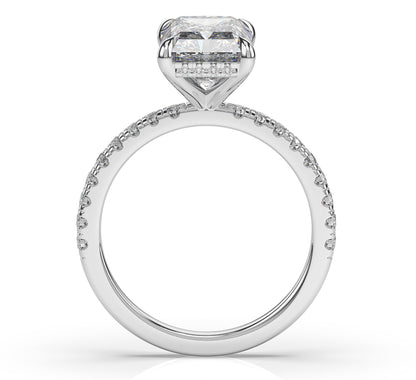 Radiant Hidden Halo Engagement Ring