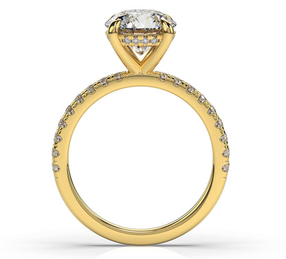 Radiant Yellow Gold Hidden Halo Engagement Ring