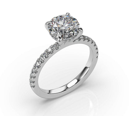 Round Brilliant Hidden Halo Engagement Ring