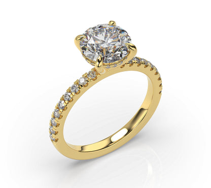 Round Brilliant Hidden Halo Engagement Ring