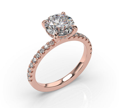 Round Brilliant Hidden Halo Engagement Ring