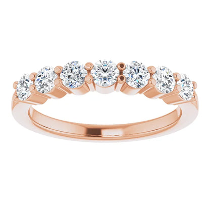 Seven Stone Round Brilliant Lab Diamond Anniversary Band