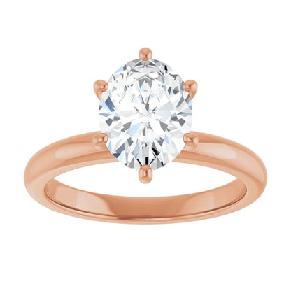 Oval Cut Low Hidden Halo Solitaire Engagement Ring