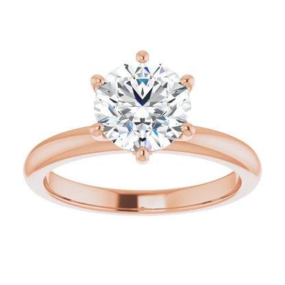 Round Brilliant Low Hidden Halo Solitaire Engagement Ring