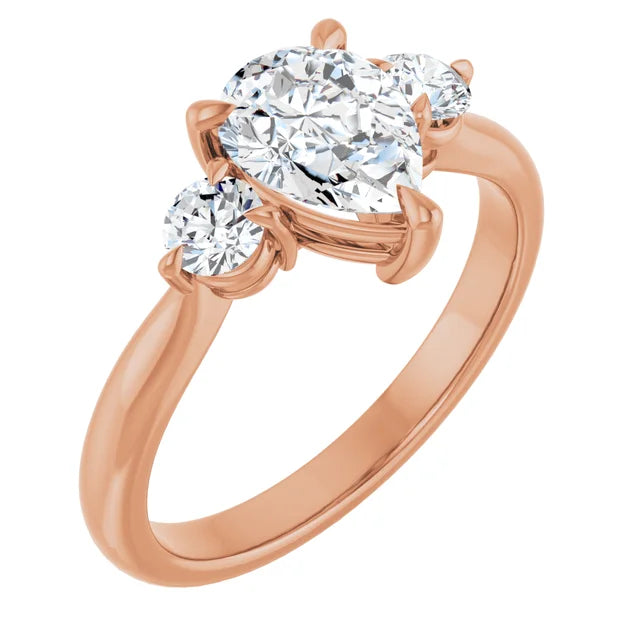Pear Rose Gold Accent Engagement Ring