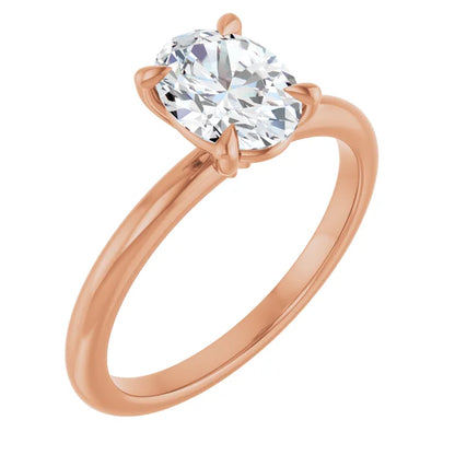 Oval Rose Gold Solitaire Engagement Ring