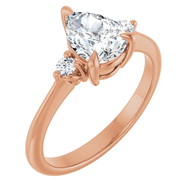 Oval Rose Gold Accent Engagement Ring