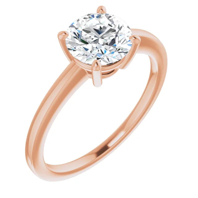 Round Brilliant Rose Gold Solitaire Style Engagement Ring