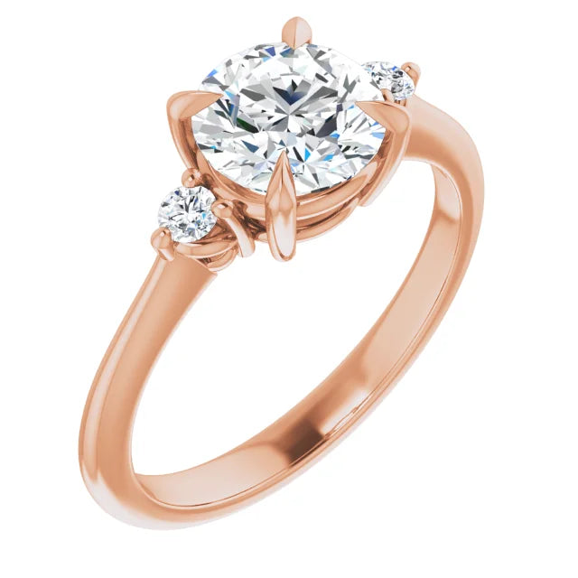 Round Brilliant Rose Gold Accent Engagement Ring
