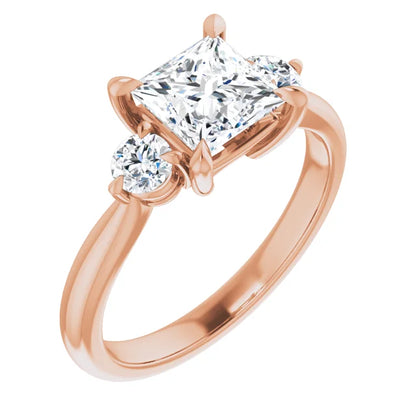 Princess Rose Gold Accent Engagement Ring