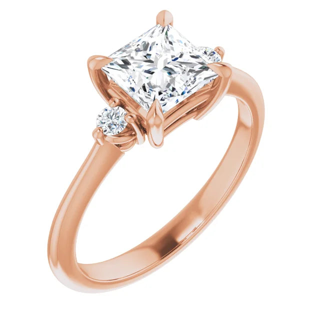 Princess Rose Gold Accent Engagement Ring