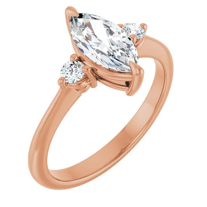 Marquise Rose Gold Accent Engagement Ring